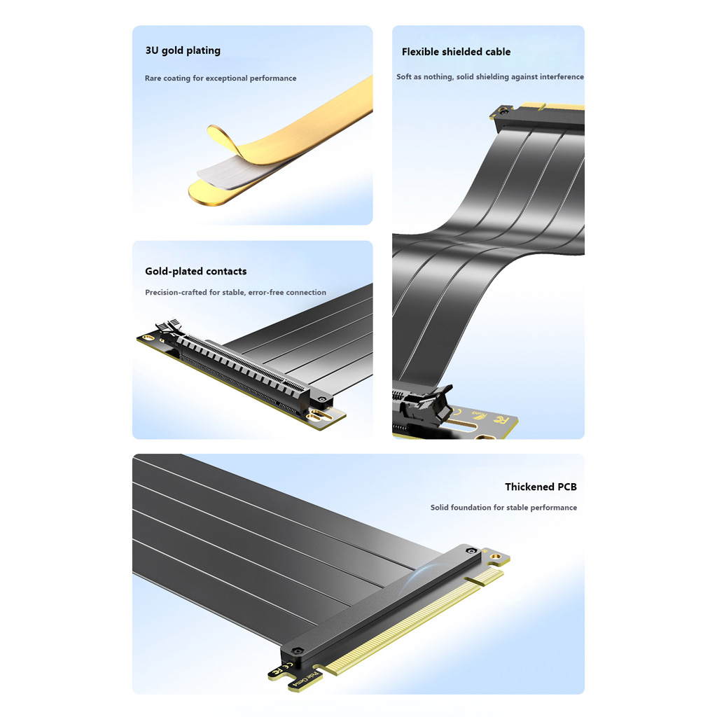 PCIe 3.0 / 4.0 X16 GPU Extensi - Pcie 4.0 X16 Riser Cable 90 Degree 评论和价格