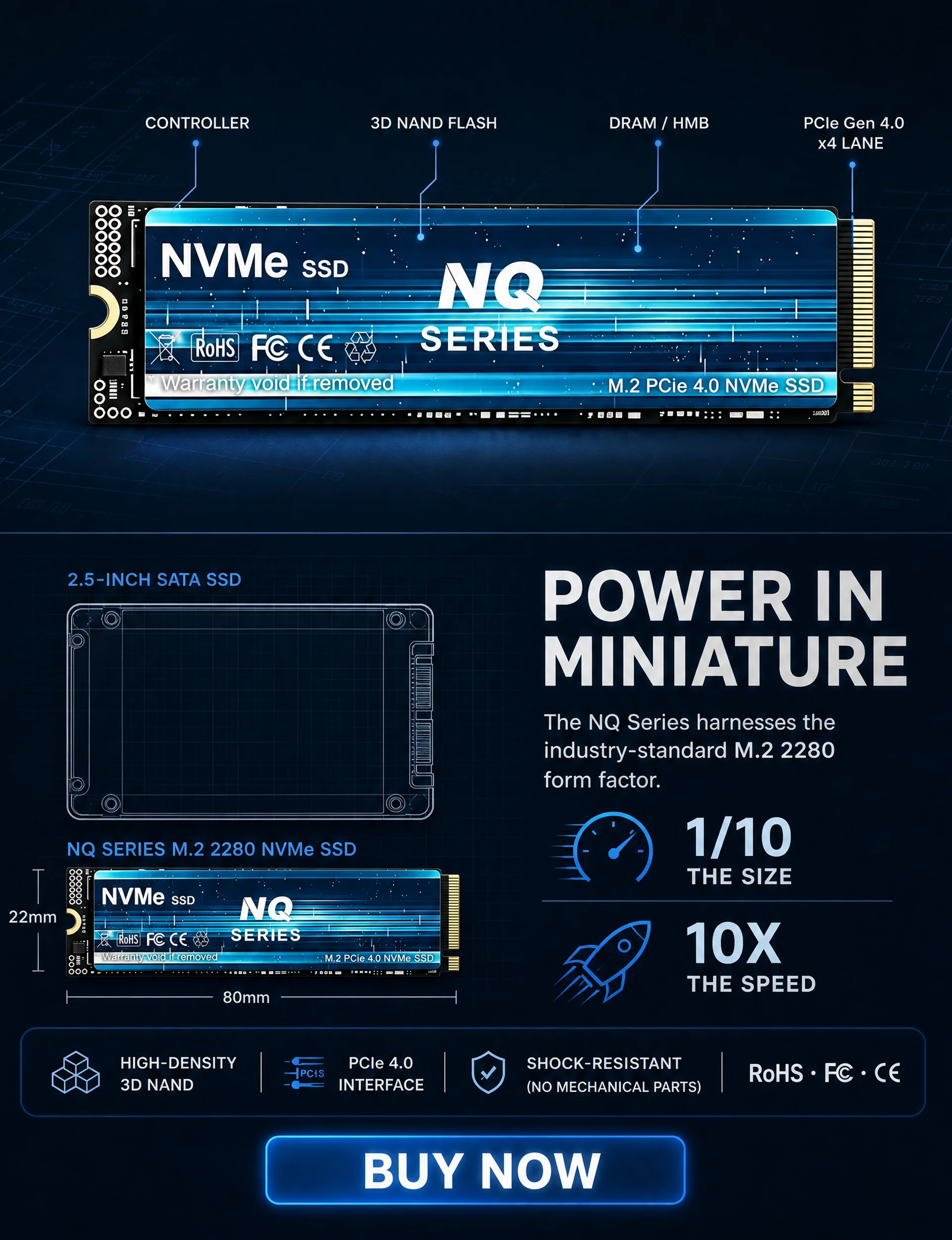7300MB/s NQ Series PCIe 4.0 NV - M.2 Nvme 4Tb Pcie 4.0 Ssd 评论和价格