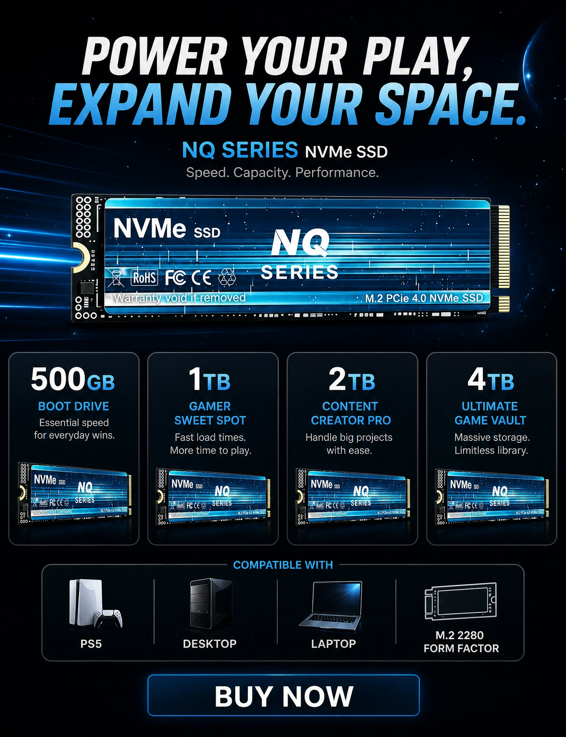 7300MB/s NQ Series PCIe 4.0 NV - M.2 Nvme 4Tb Pcie 4.0 Ssd 评论和价格