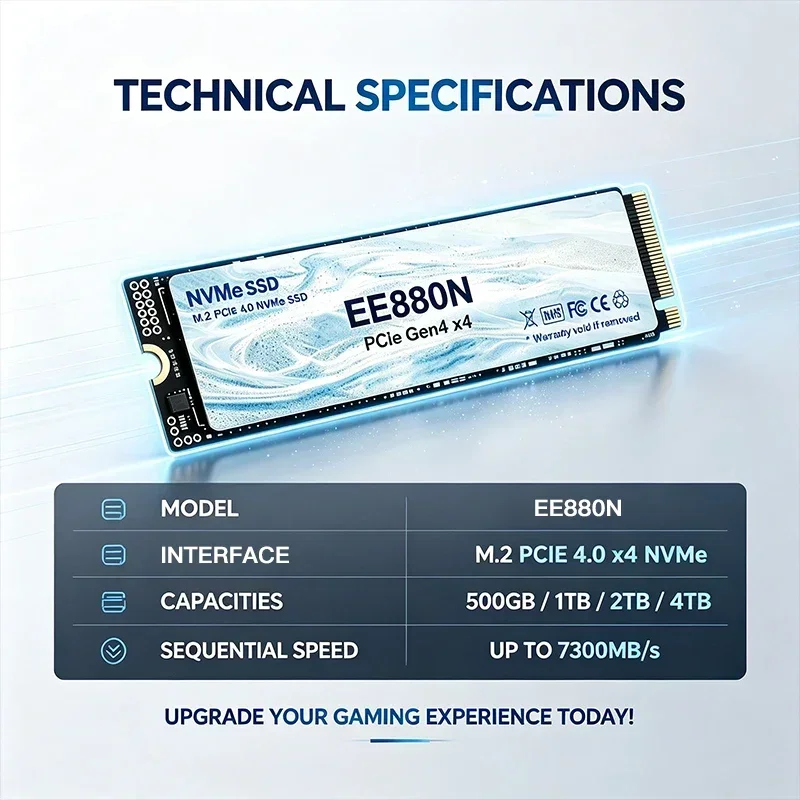 2026New EE880N High Speed 7300 - M.2 Nvme 4Tb Pcie 4.0 Ssd 评论和价格